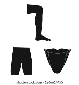 Isolated object of human and part sign. Collection of human and woman stock symbol for web.