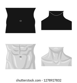Isolated object of human and part sign. Collection of human and woman stock vector illustration.
