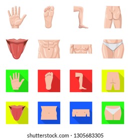 Isolated object of human and part sign. Collection of human and woman vector icon for stock.