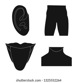 Isolated object of human and part sign. Set of human and woman stock symbol for web.