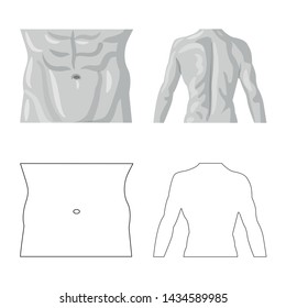 Isolated object of human and part sign. Set of human and woman vector icon for stock.