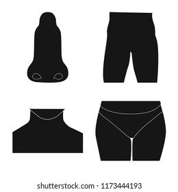 Isolated object of human and part symbol. Set of human and woman vector icon for stock.