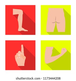 Isolated object of human and part symbol. Set of human and woman stock symbol for web.