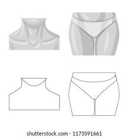 Isolated object of human and part symbol. Set of human and woman stock symbol for web.