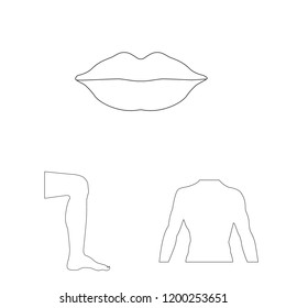 Isolated object of human and part symbol. Collection of human and woman stock vector illustration.