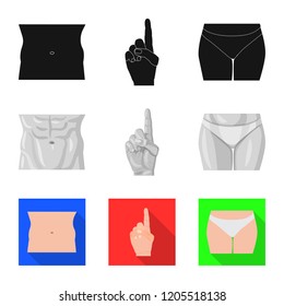 Isolated object of human and part symbol. Set of human and woman stock symbol for web.