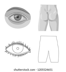 Isolated object of human and part symbol. Set of human and woman vector icon for stock.