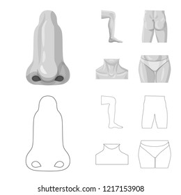 Isolated object of human and part symbol. Set of human and woman vector icon for stock.