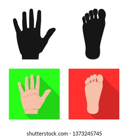 Isolated object of human and part symbol. Set of human and woman stock vector illustration.