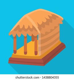 Isolated object of hut and house sign. Set of hut and gazebo stock vector illustration.