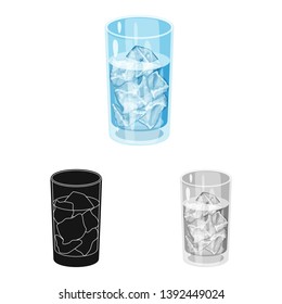Isolated object of ice and glass icon. Set of ice and crystal vector icon for stock.