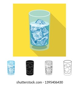 Isolated object of ice and glass icon. Collection of ice and crystal stock symbol for web.