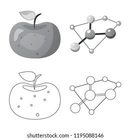 Isolated object of  and  icon. Collection of  and  stock vector illustration.