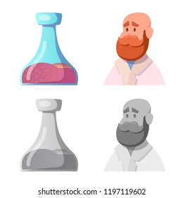 Isolated object of  and  icon. Set of  and  vector icon for stock.