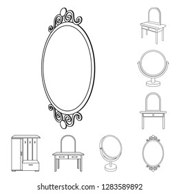 Isolated object of  and imagery symbol. Set of  and reflection vector icon for stock.