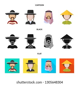 Isolated object of imitator and resident icon. Set of imitator and culture stock vector illustration.