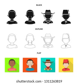 Isolated object of imitator and resident icon. Collection of imitator and culture stock vector illustration.