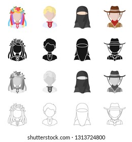 Isolated object of imitator and resident icon. Collection of imitator and culture vector icon for stock.