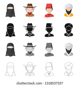 Isolated object of imitator and resident icon. Collection of imitator and culture stock vector illustration.