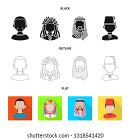 Isolated object of imitator and resident icon. Set of imitator and culture stock vector illustration.