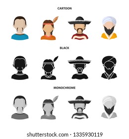 Isolated object of imitator and resident icon. Set of imitator and culture stock vector illustration.