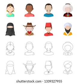 Isolated object of imitator and resident icon. Set of imitator and culture vector icon for stock.