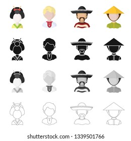 Isolated object of imitator and resident icon. Set of imitator and culture stock symbol for web.