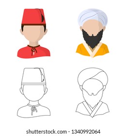 Isolated object of imitator and resident icon. Collection of imitator and culture stock symbol for web.