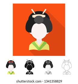 Isolated object of imitator and resident icon. Set of imitator and culture stock vector illustration.