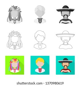 Isolated object of imitator and resident icon. Set of imitator and culture vector icon for stock.