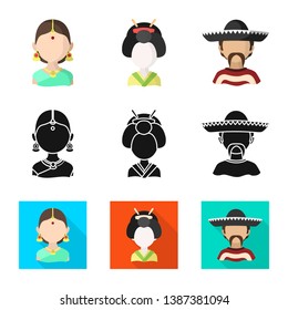 Isolated object of imitator and resident icon. Set of imitator and culture stock symbol for web.