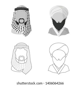 Isolated object of imitator and resident icon. Collection of imitator and culture stock vector illustration.
