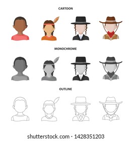 Isolated object of imitator and resident icon. Collection of imitator and culture stock vector illustration.