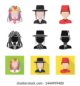 Isolated object of imitator and resident icon. Set of imitator and culture vector icon for stock.