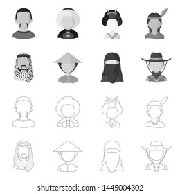 Isolated object of imitator and resident icon. Set of imitator and culture stock symbol for web.