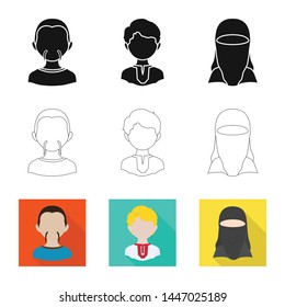Isolated object of imitator and resident icon. Collection of imitator and culture stock vector illustration.