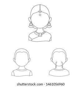 Isolated object of imitator and resident icon. Set of imitator and culture stock vector illustration.