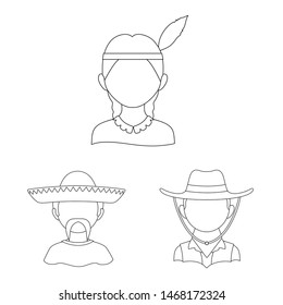 Isolated object of imitator and resident icon. Set of imitator and culture vector icon for stock.