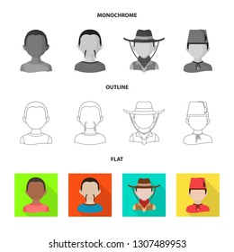 Isolated object of imitator and resident logo. Set of imitator and culture vector icon for stock.