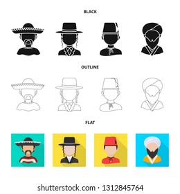 Isolated object of imitator and resident logo. Collection of imitator and culture stock vector illustration.