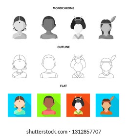 Isolated object of imitator and resident logo. Collection of imitator and culture stock symbol for web.
