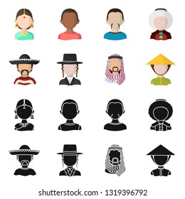Isolated object of imitator and resident logo. Set of imitator and culture stock vector illustration.