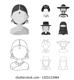 Isolated object of imitator and resident logo. Collection of imitator and culture stock vector illustration.