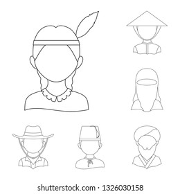 Isolated object of imitator and resident logo. Collection of imitator and culture vector icon for stock.