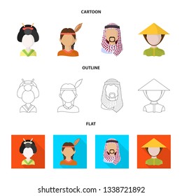Isolated object of imitator and resident logo. Set of imitator and culture stock vector illustration.