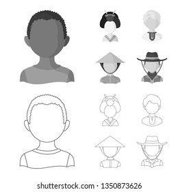 Isolated object of imitator and resident logo. Set of imitator and culture stock vector illustration.