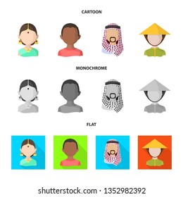 Isolated object of imitator and resident logo. Set of imitator and culture stock vector illustration.