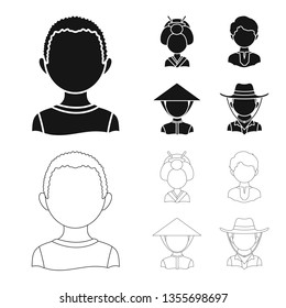 Isolated object of imitator and resident logo. Set of imitator and culture stock symbol for web.