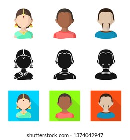 Isolated object of imitator and resident logo. Collection of imitator and culture stock vector illustration.