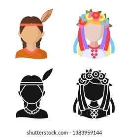 Isolated object of imitator and resident logo. Set of imitator and culture vector icon for stock.